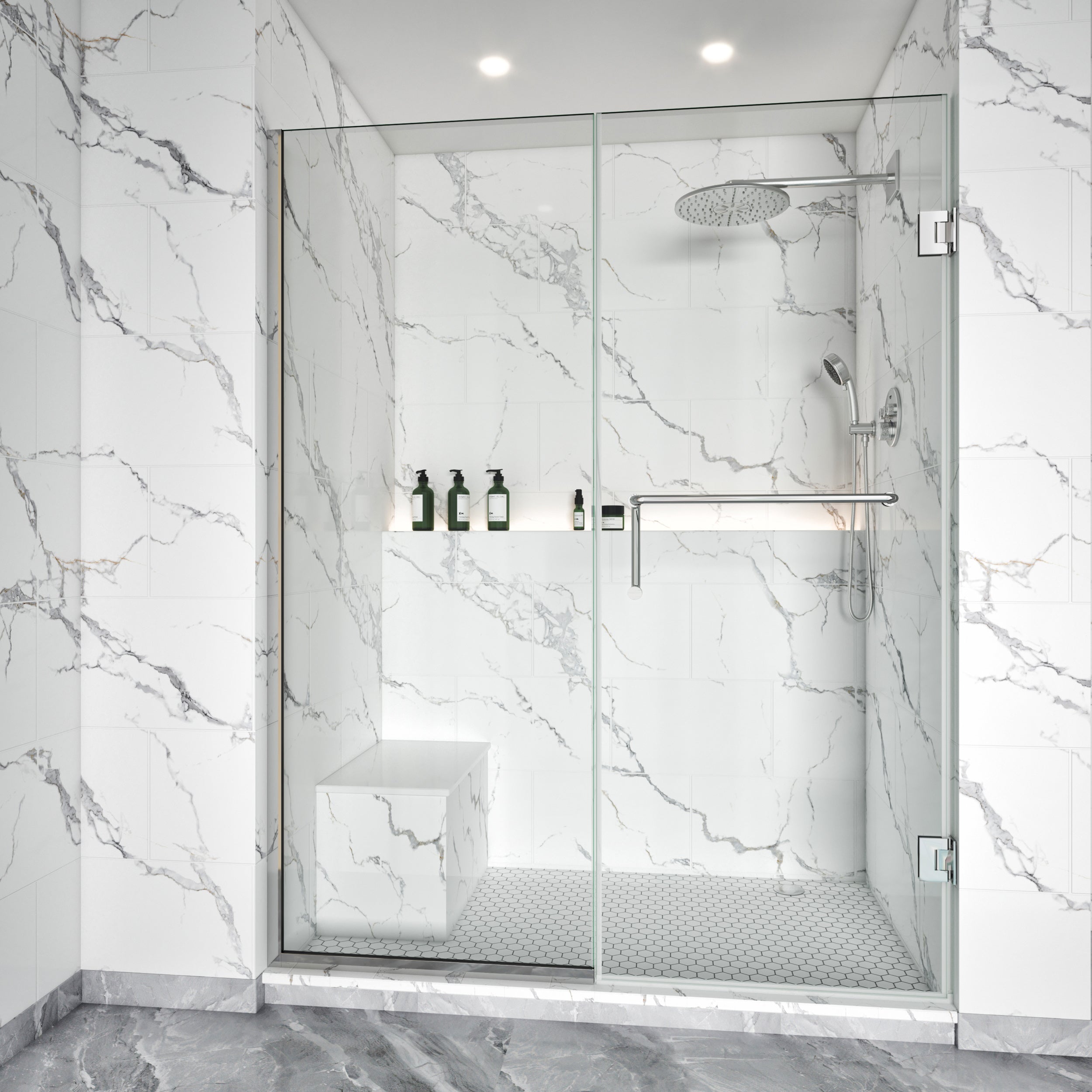 Semi-Frameless U-Channel Swing Shower Door – 72" – Model BC07