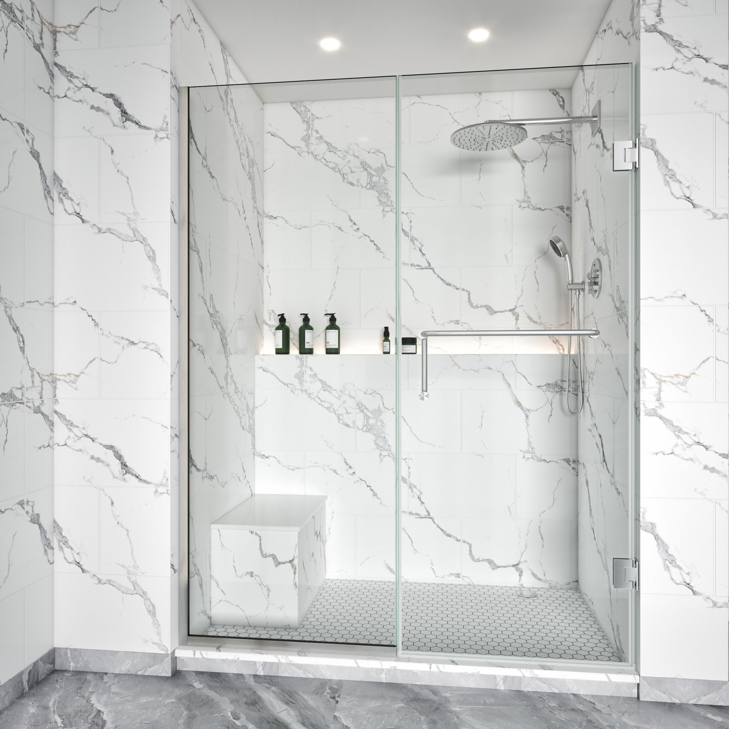 Semi-Frameless U-Channel Swing Shower Door – 72" – Model BC07