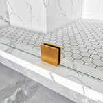 Bathroom Swing Door Frameless Glass Brass Hardware Height 72" BC - 04 - Bakiwhs