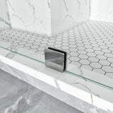 Bathroom Swing Door Frameless Glass Brass Hardware Height 72" BC - 04 - Bakiwhs