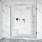 Bathroom Swing Door Frameless Glass Brass Hardware Height 72" BC - 04 - Bakiwhs