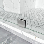 Bathroom Swing Door Frameless Glass Brass Hardware Height 72" BC - 04 - Bakiwhs