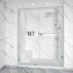 Bathroom Swing Door Frameless Glass Brass Hardware Height 72" BC - 04 - Bakiwhs