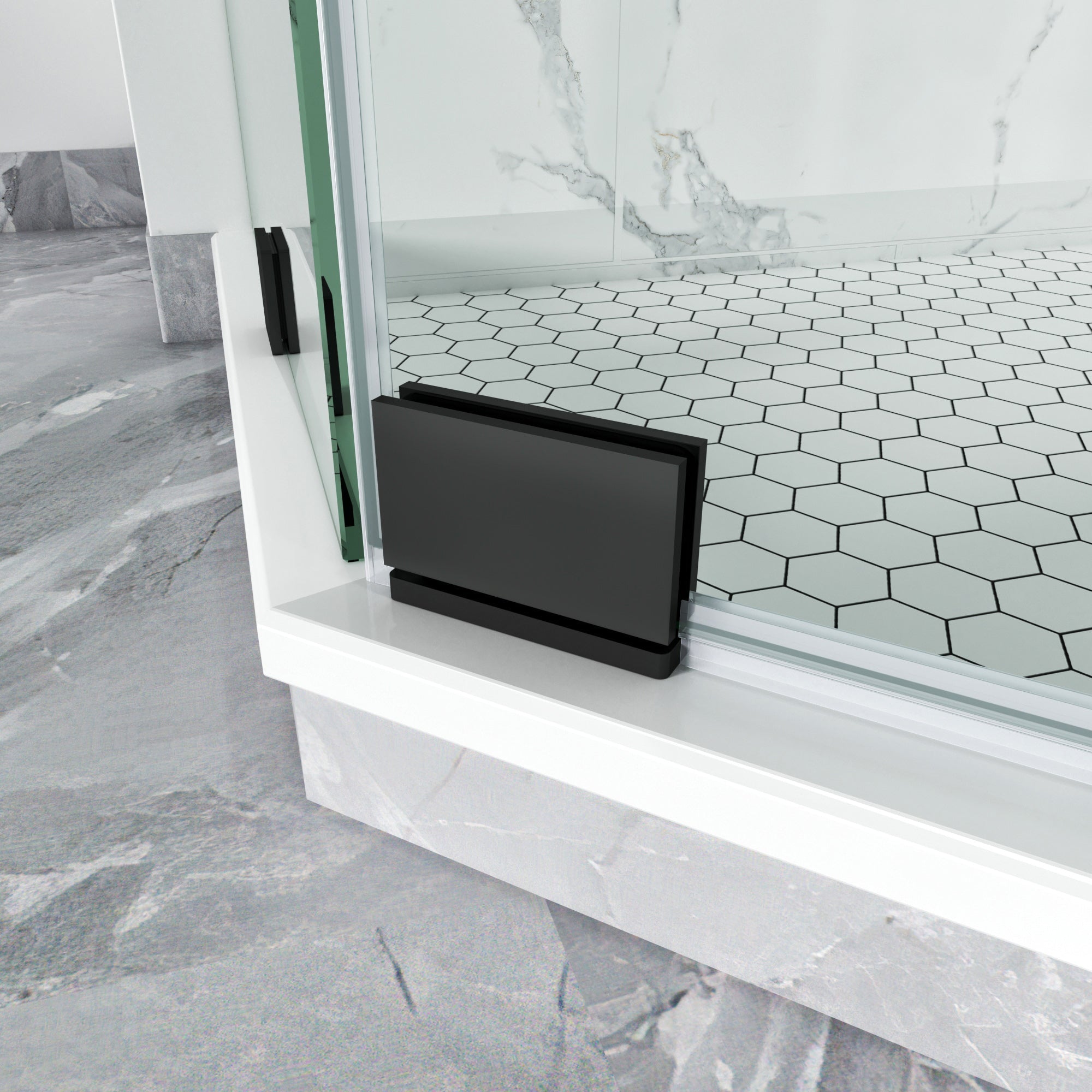 Diamond Shape Glass Swing shower Door Height 72" BZ - 08 - Bakiwhs