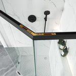 Diamond Shape Glass Swing shower Door Height 72" BZ - 08 - Bakiwhs