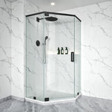 Diamond Shape Glass Swing shower Door Height 72" BZ - 08 - Bakiwhs