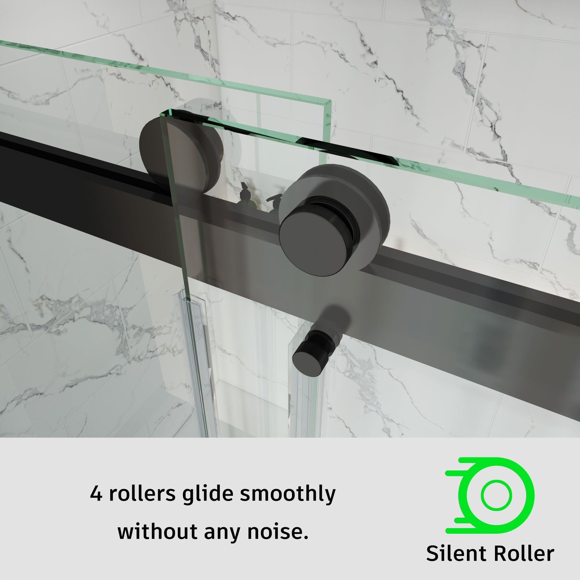 Frameless Double Sliding Shower Door Stainless Steel BD - 01 - Bakiwhs