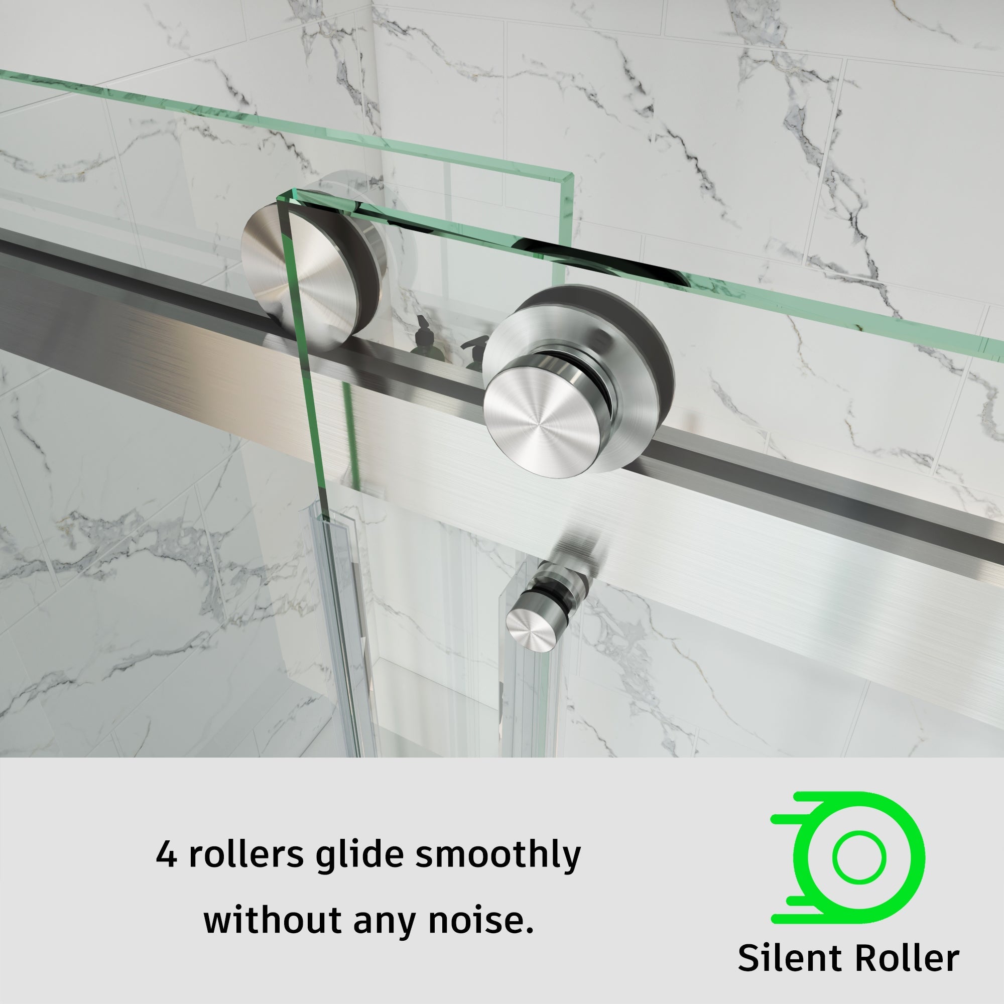 Frameless Double Sliding Shower Door Stainless Steel BD - 01 - Bakiwhs