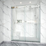 Frameless Double Sliding Shower Door Stainless Steel BD - 01 - Bakiwhs