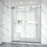 Frameless Double Sliding Shower Door Stainless Steel BD - 01 - Bakiwhs