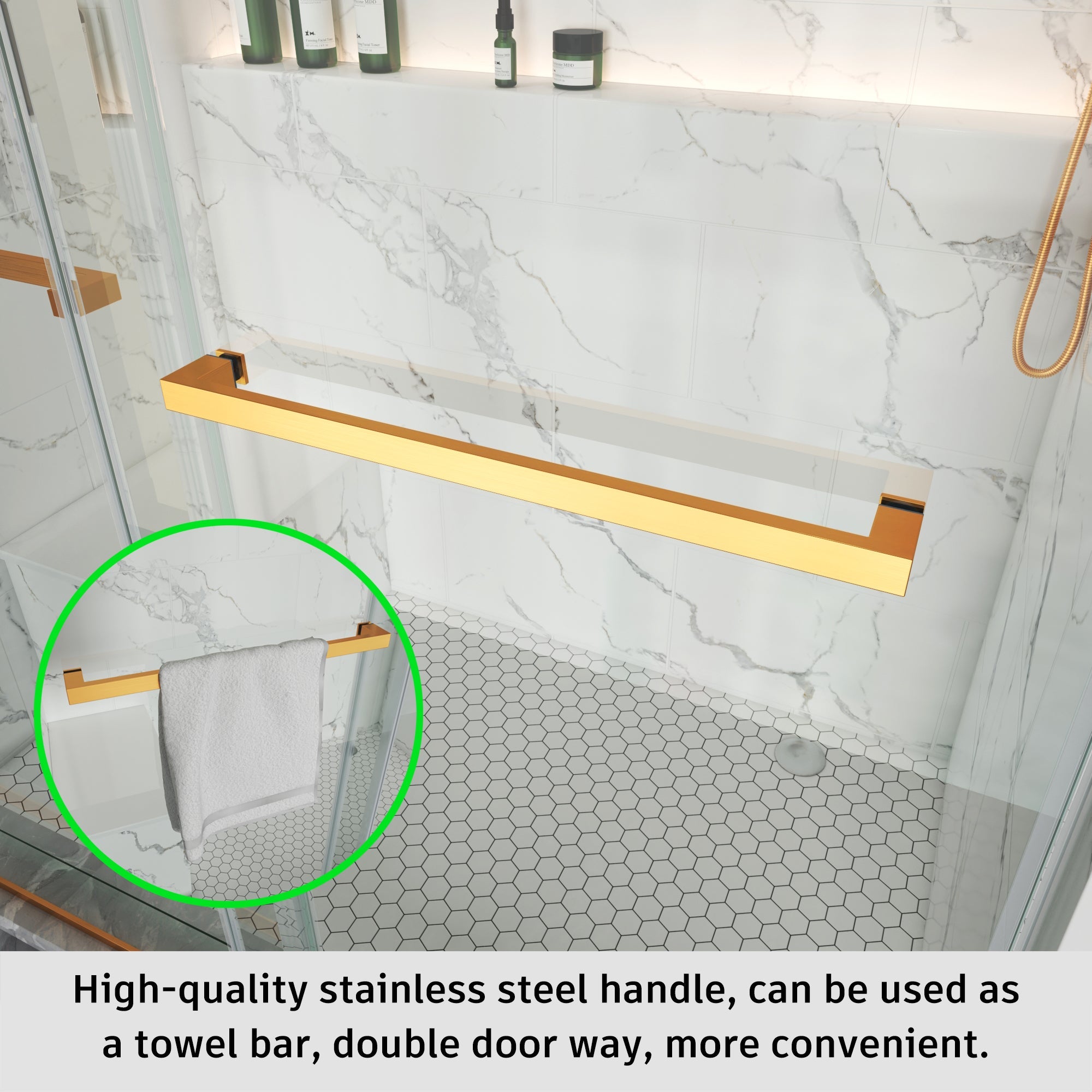 Frameless Double Sliding Shower Door Stainless Steel BD - 01 - Bakiwhs