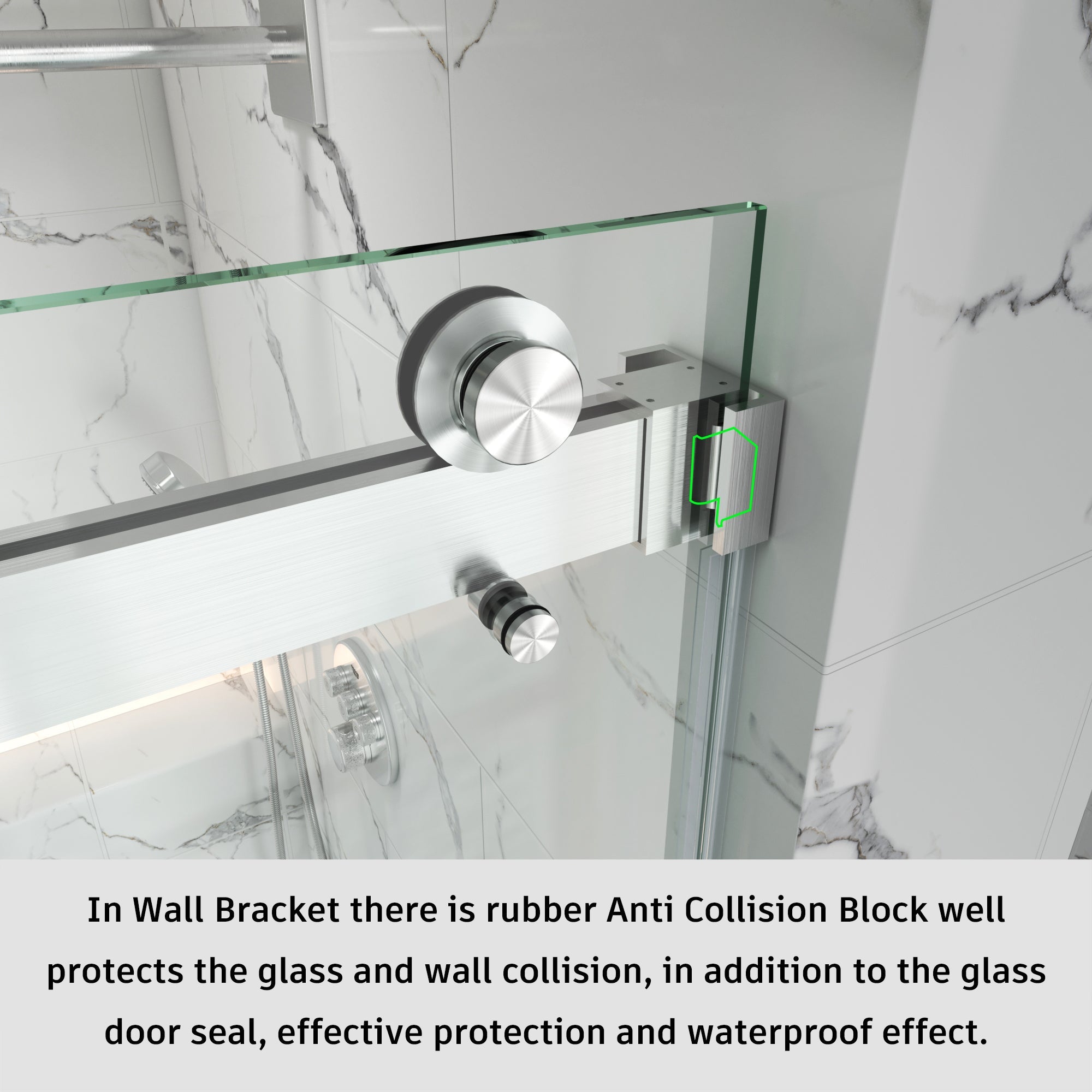 Frameless Double Sliding Shower Door Stainless Steel BD - 01 - Bakiwhs