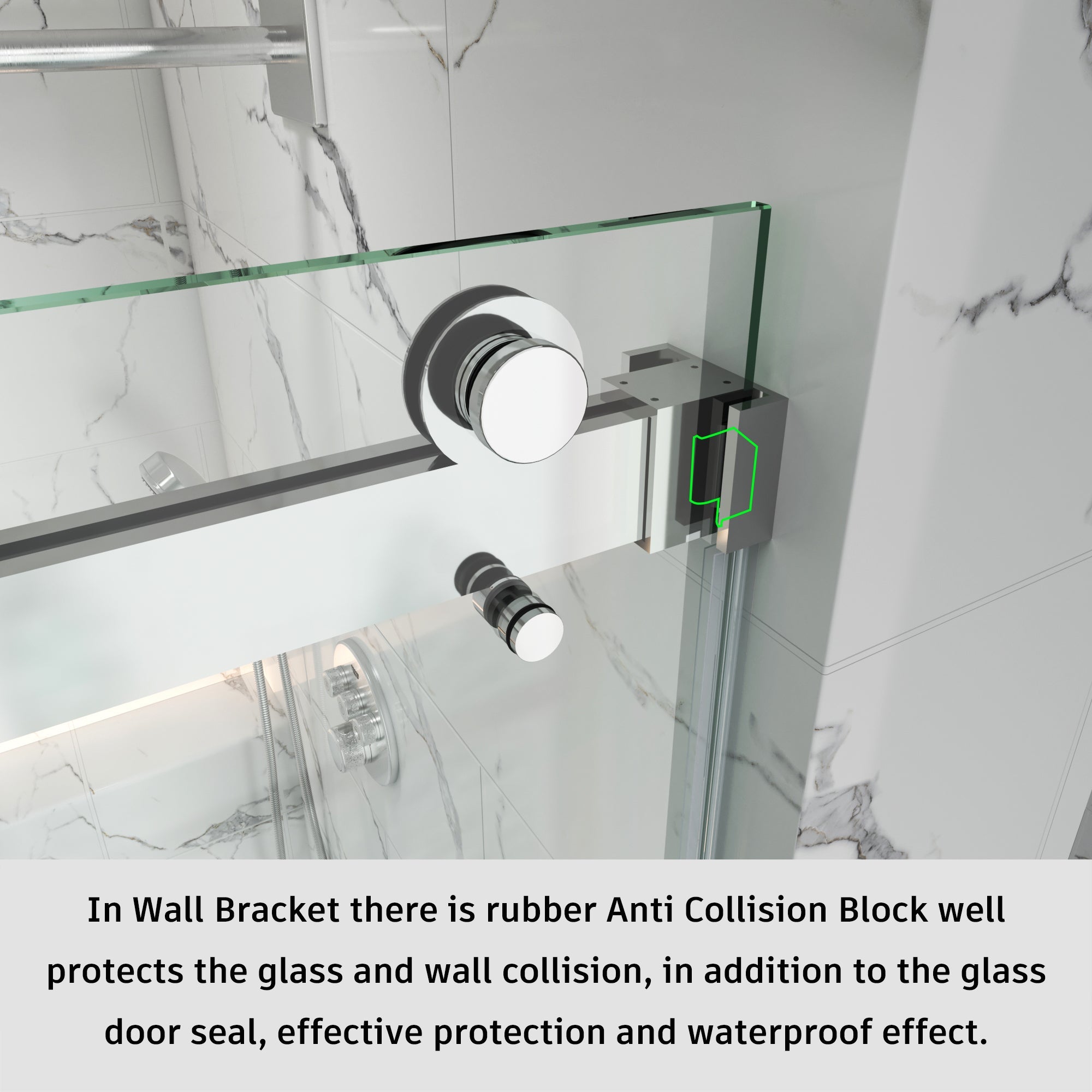 Frameless Double Sliding Shower Door Stainless Steel BD - 01 - Bakiwhs