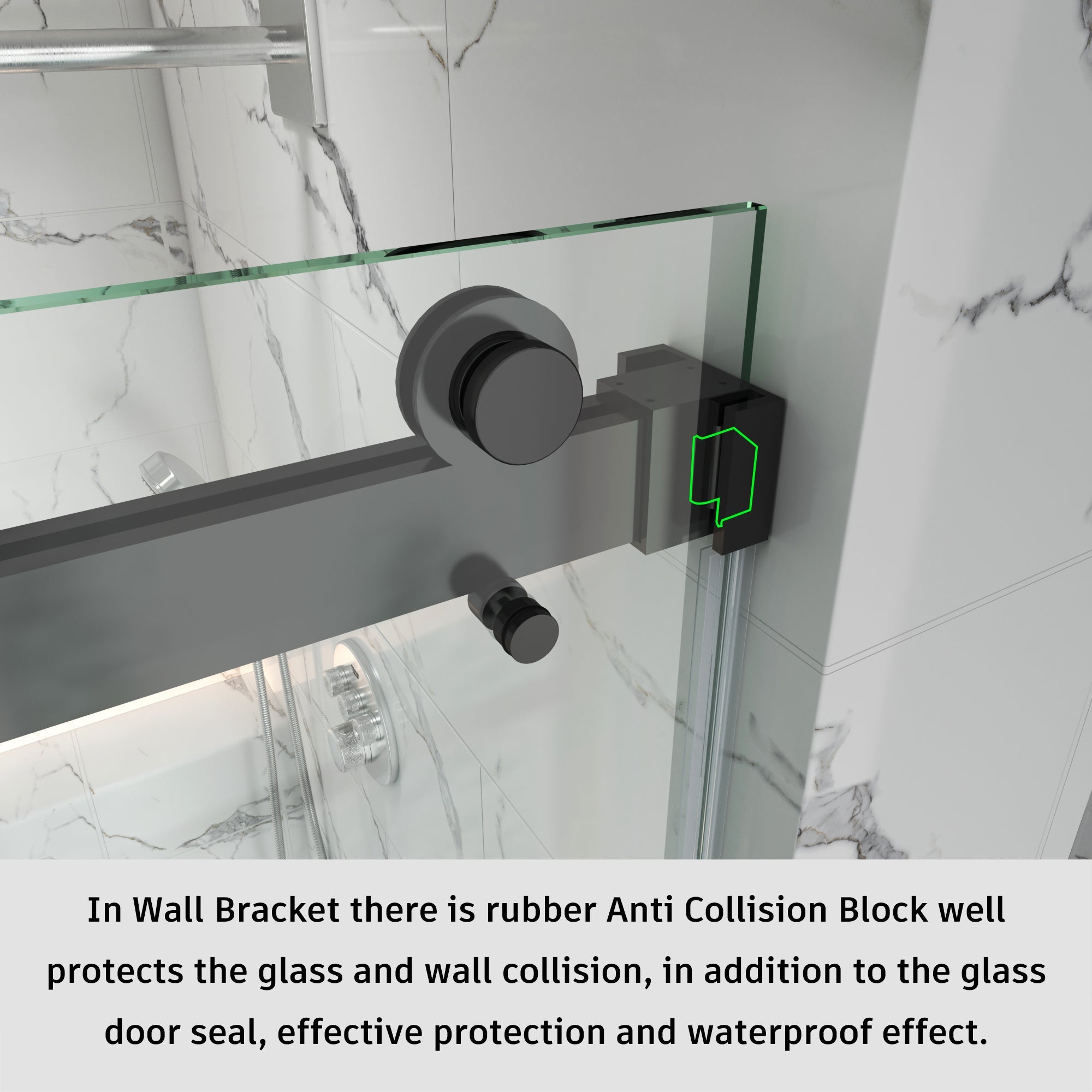 Frameless Double Sliding Shower Door Stainless Steel BD - 01 - Bakiwhs