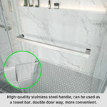 Frameless Double Sliding Shower Door Stainless Steel BD - 01 - Bakiwhs