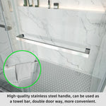 Frameless Double Sliding Shower Door Stainless Steel BD - 01 - Bakiwhs