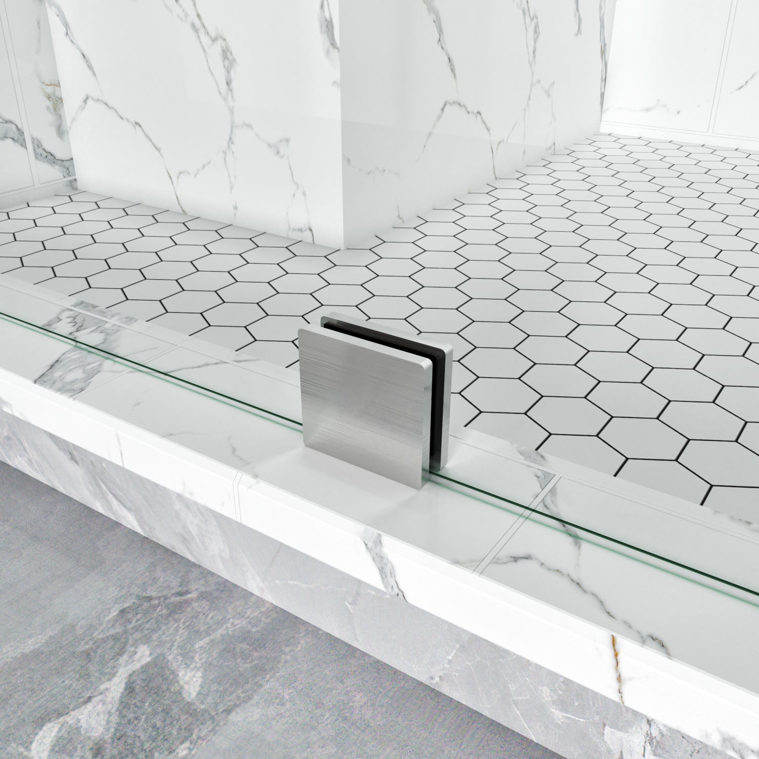 Frameless Shower Swing Door Brass Hardware Height 80" BC - 06 - Bakiwhs