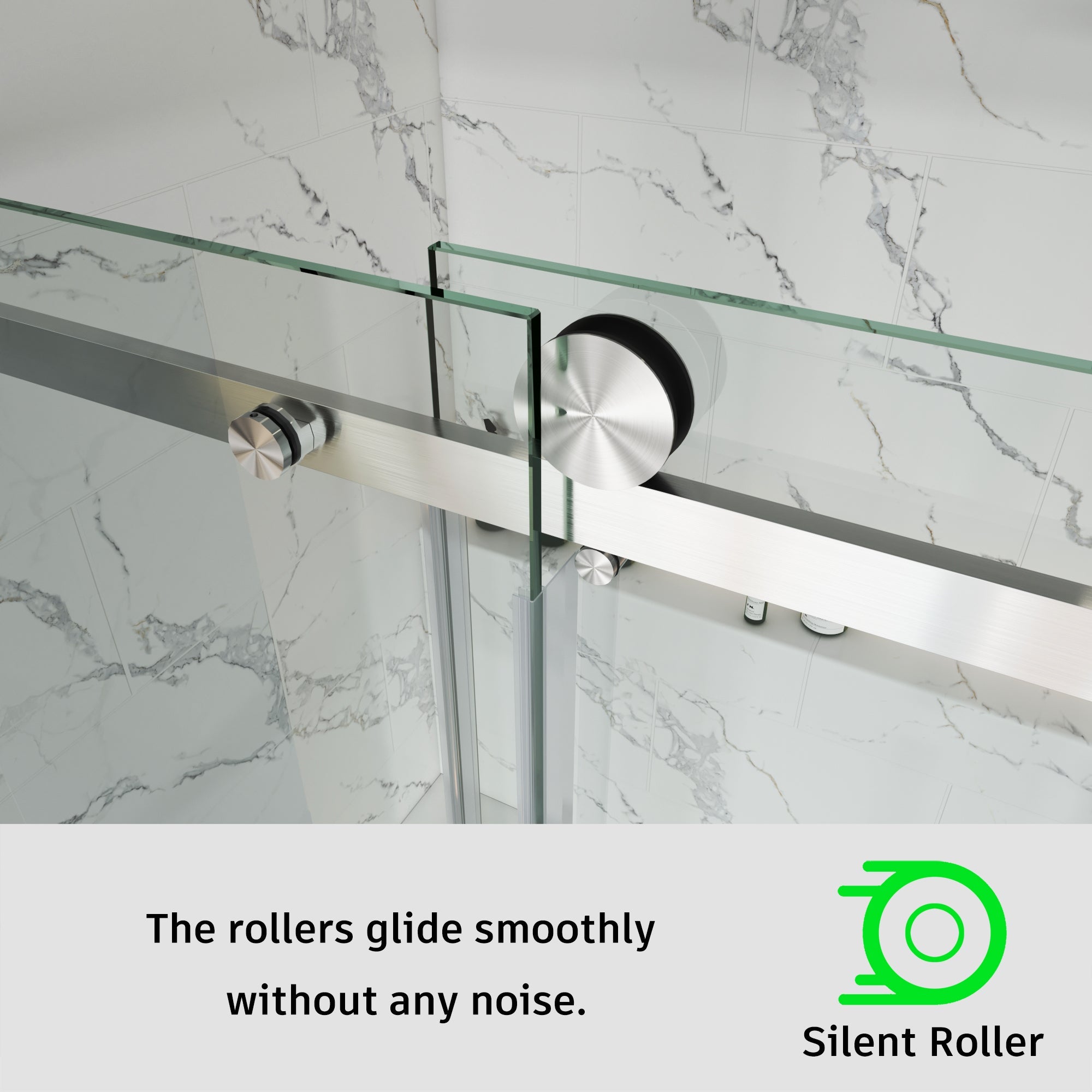 Frameless Single Sliding Shower Door 3/8 Tempered Glass BS - 05 - Bakiwhs