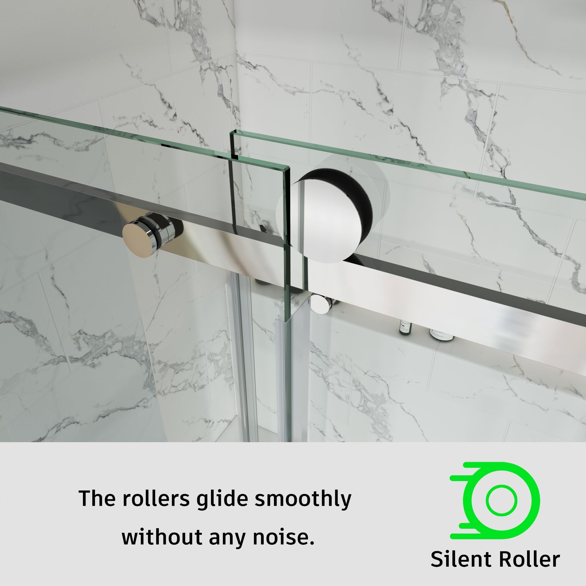 Frameless Single Sliding Shower Door 3/8 Tempered Glass BS - 05 - Bakiwhs