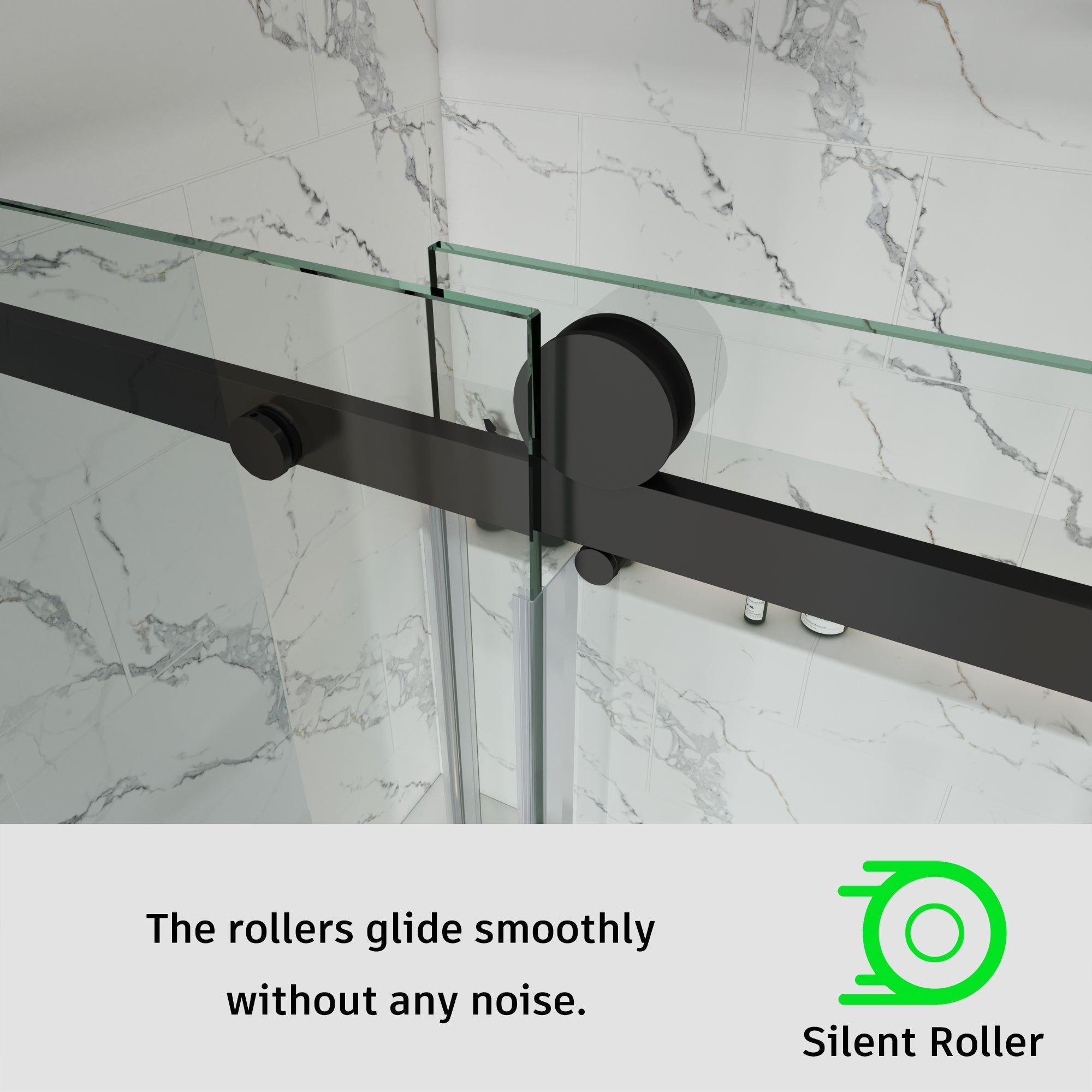 Frameless Single Sliding Shower Door 3/8 Tempered Glass BS - 05 - Bakiwhs