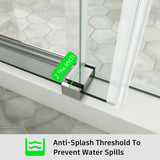 Frameless Single Sliding Shower Door 3/8 Tempered Glass BS - 05 - Bakiwhs