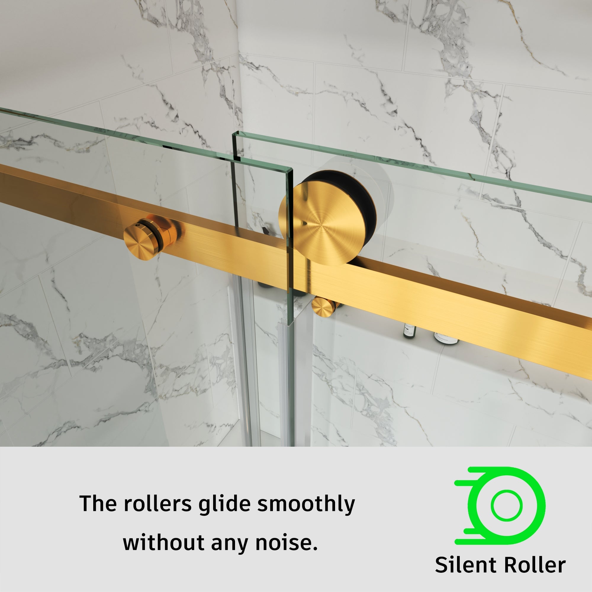 Frameless Single Sliding Shower Door 3/8 Tempered Glass BS - 05 - Bakiwhs