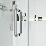 Frameless Swing Door for Bathroom Brass Hardware L style Height 72" BC - 01 - Bakiwhs