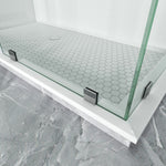 Frameless Swing Shower Door Brass Hardware L style Height 76" BC - 02 - Bakiwhs