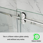 Single Sliding Frameless Shower Door Round Bar BS - 04 - Bakiwhs