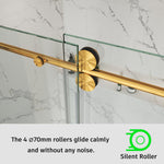 Single Sliding Frameless Shower Door Round Bar BS - 04 - Bakiwhs