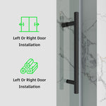 Single Sliding Frameless Shower Door Round Bar BS - 04 - Bakiwhs