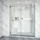 Single Sliding Frameless Shower Door Round Bar BS - 04 - Bakiwhs