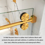 Single Sliding Frameless Shower Door Round Bar BS - 04 - Bakiwhs