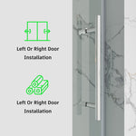 Single Sliding Frameless Shower Door Round Bar BS - 04 - Bakiwhs