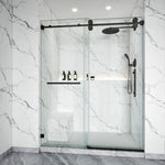 Single Sliding Frameless Shower Door Round Bar BS - 04 - Bakiwhs
