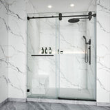 Single Sliding Frameless Shower Door Round Bar BS - 04 - Bakiwhs