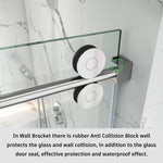 Single Sliding Frameless Shower Door Round Bar BS - 04 - Bakiwhs