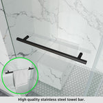 Single Sliding Frameless Shower Door Round Bar BS - 04 - Bakiwhs