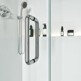 Swing Frameless Shower Door Brass Hardware L style Height 80" BC - 03 - Bakiwhs