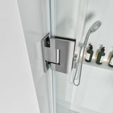 Swing Frameless Shower Door Brass Hardware L style Height 80" BC - 03 - Bakiwhs