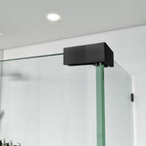 Swing Frameless Shower Door Brass Hardware L style Height 80" BC - 03 - Bakiwhs