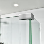 Swing Frameless Shower Door Brass Hardware L style Height 80" BC - 03 - Bakiwhs