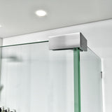 Swing Frameless Shower Door Brass Hardware L style Height 80" BC - 03 - Bakiwhs