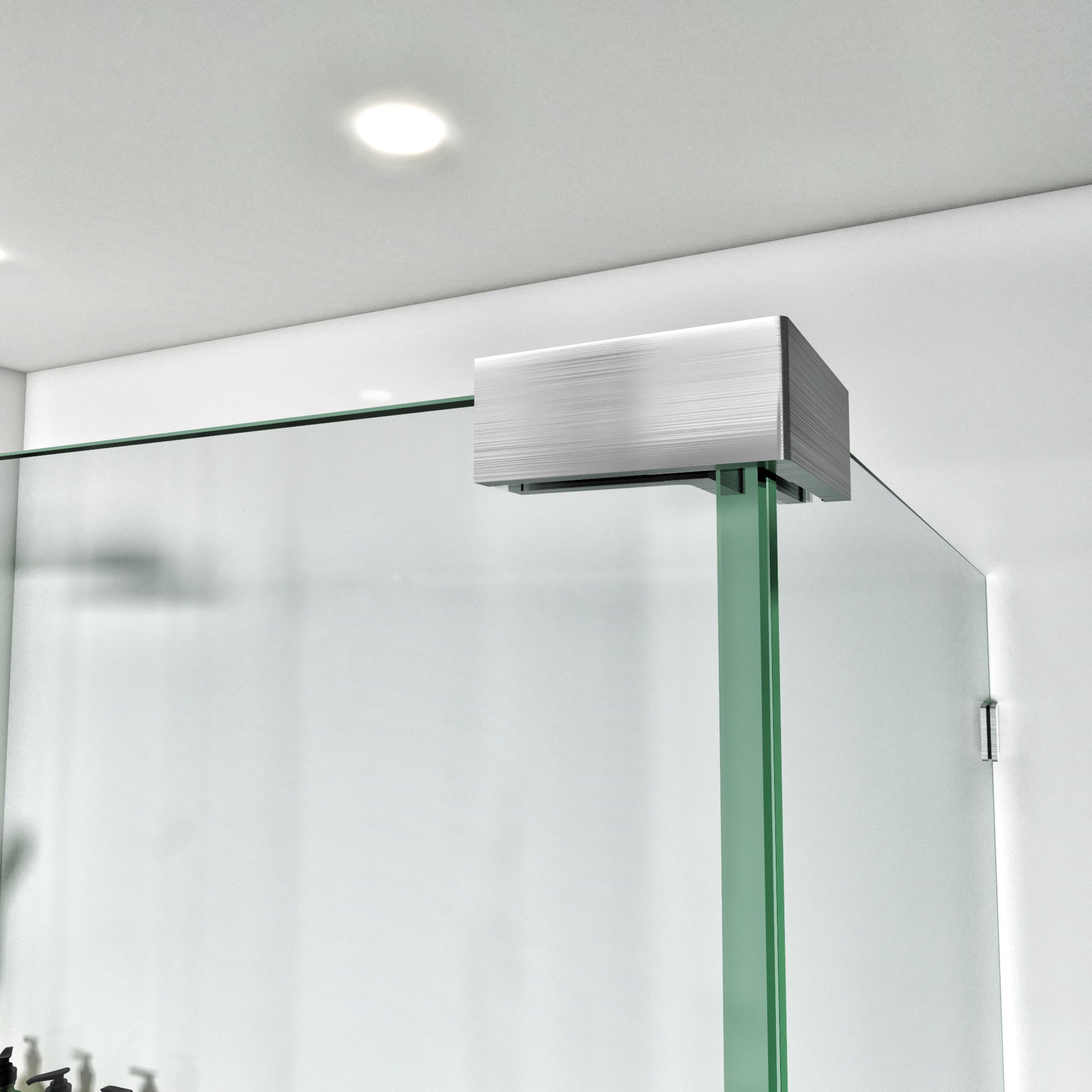 Swing Frameless Shower Door Brass Hardware L style Height 80" BC - 03 - Bakiwhs