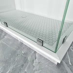 Swing Frameless Shower Door Brass Hardware L style Height 80" BC - 03 - Bakiwhs