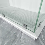 Swing Frameless Shower Door Brass Hardware L style Height 80" BC - 03 - Bakiwhs