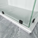 Swing Frameless Shower Door Brass Hardware L style Height 80" BC - 03 - Bakiwhs