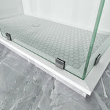 Swing Frameless Shower Door Brass Hardware L style Height 80" BC - 03 - Bakiwhs