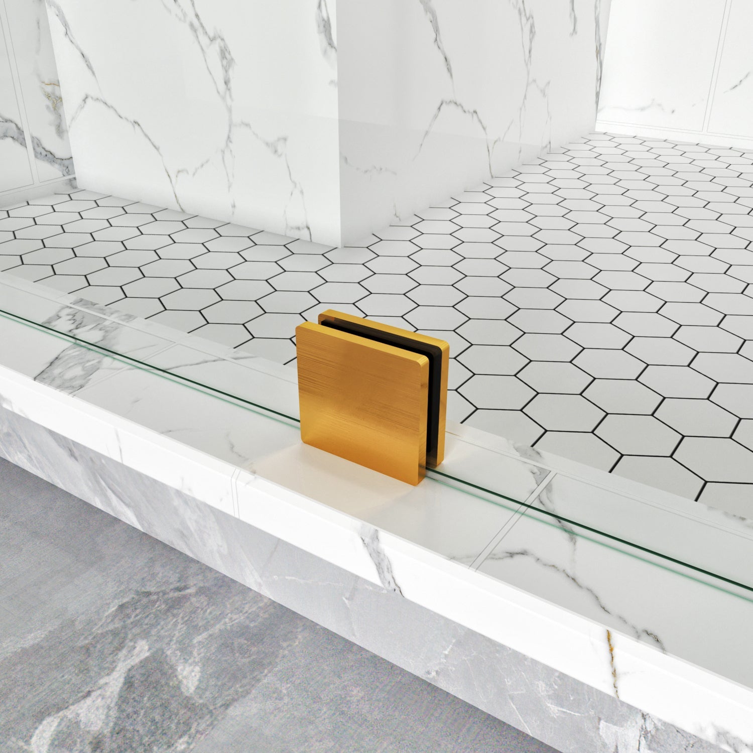 Swing Glass Door for Shower Brass Hardware Height 76" BC - 05 - Bakiwhs