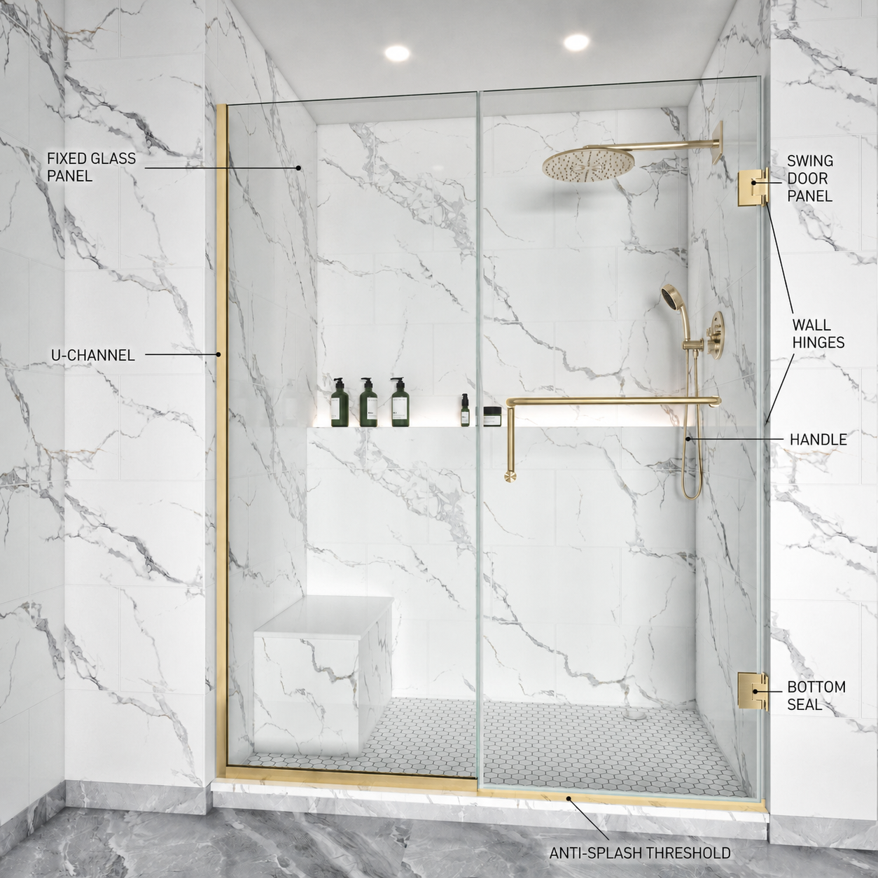 What Is a Semi-Frameless Shower Door? Understand the Frame, Glass and U-Channel Before You Choose